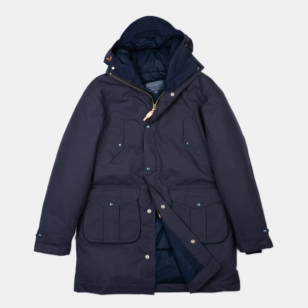 MANIFATTURA CECCARELLI　ALASKA PARKA Alaska Parka in Dry Wax Cotton - Dark Navy – Caine Clothiers