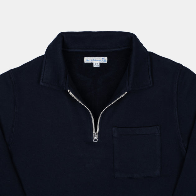 Vintage Half-Zip Sweatshirt in Cotton - Dark Navy – Caine