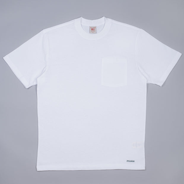 Solid One Pocket T-shirt - white