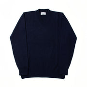 Cashmere High V-neck sweater - Navy