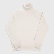 Roll-neck in Cashmere and Merino - Natural
