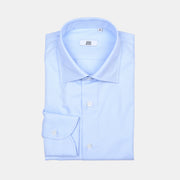Cutaway Collar Shirt in Cotton Twill - Light Blue
