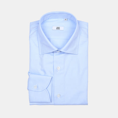 Cutaway Collar Shirt in Cotton Twill - Light Blue