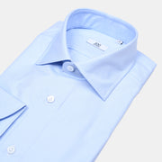 Cutaway Collar Shirt in Cotton Twill - Light Blue