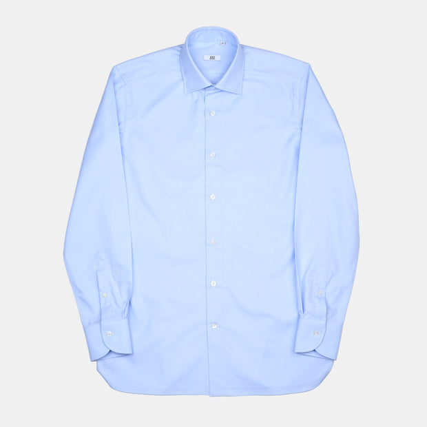 Cutaway Collar Shirt in Cotton Twill - Light Blue