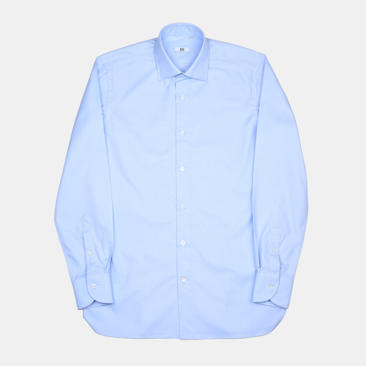 Cutaway Collar Shirt in Cotton Twill - Light Blue