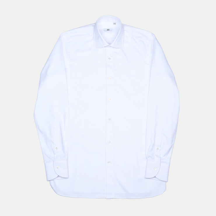 Cutaway Collar Shirt in Cotton Twill - White