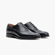 Semi Brogue Oxford in Black Calf