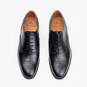 Semi Brogue Oxford in Black Calf