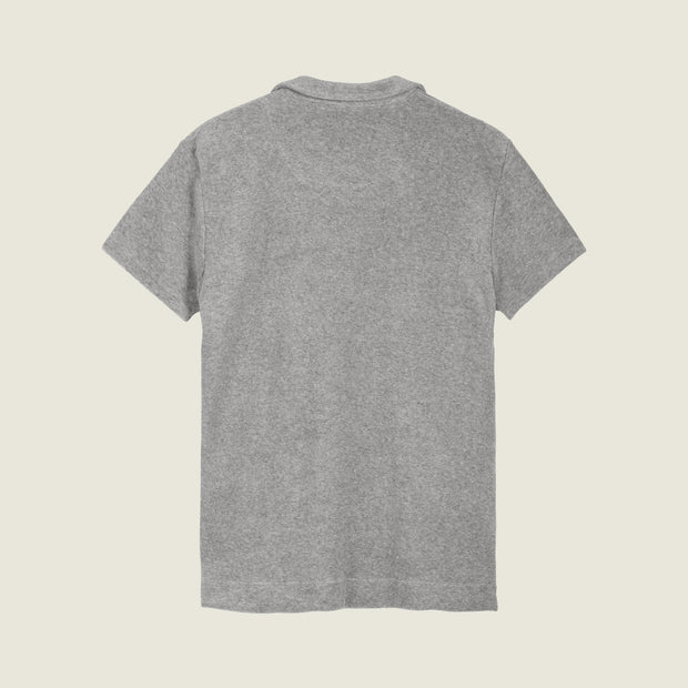 Grey Melange Polo Terry Shirt