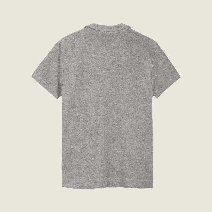 Grey Melange Polo Terry Shirt