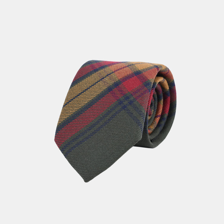 Plaid Tie in Wool Challis - Autumn