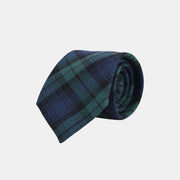 Plaid Tie in Wool Challis - Blackwatch
