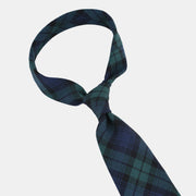 Plaid Tie in Wool Challis - Blackwatch