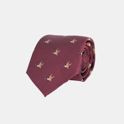 Game Jacquard Tie in Silk - Wine