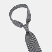 Glencheck Tie in Wool Challis - Black & Ecru