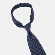 Printed Tie in Madder Silk - Navy & Multicolor