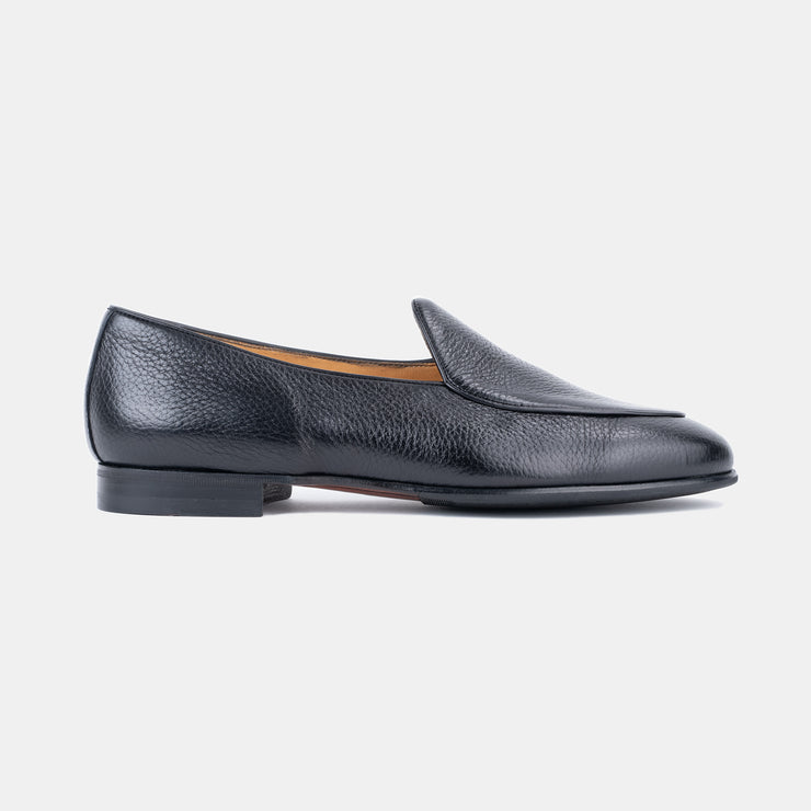 Belgian Loafer in Deerskin - Black