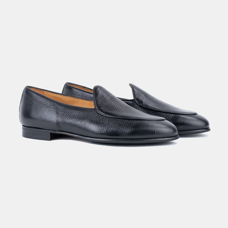 Belgian Loafer in Deerskin - Black