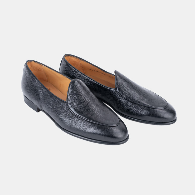 Belgian Loafer in Deerskin - Black