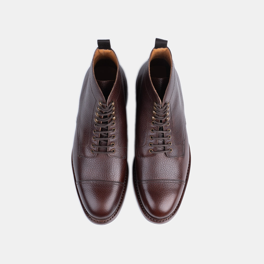 Cap Toe Boot in Scotch Grain - Brown – Caine Clothiers
