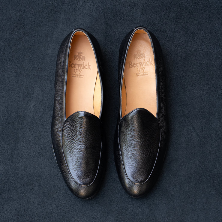 Belgian Loafer in Deerskin - Black