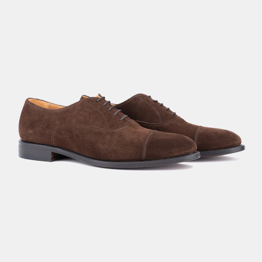 Cap Toe Oxford in Suede - Dark Brown Caine Clothiers Cap Toe Oxford in Suede - Dark Brown Caine Clothiers