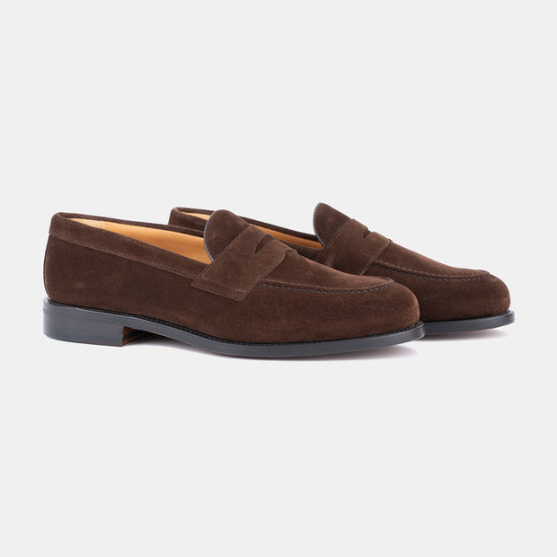 Penny Loafer in Suede – Dark Brown