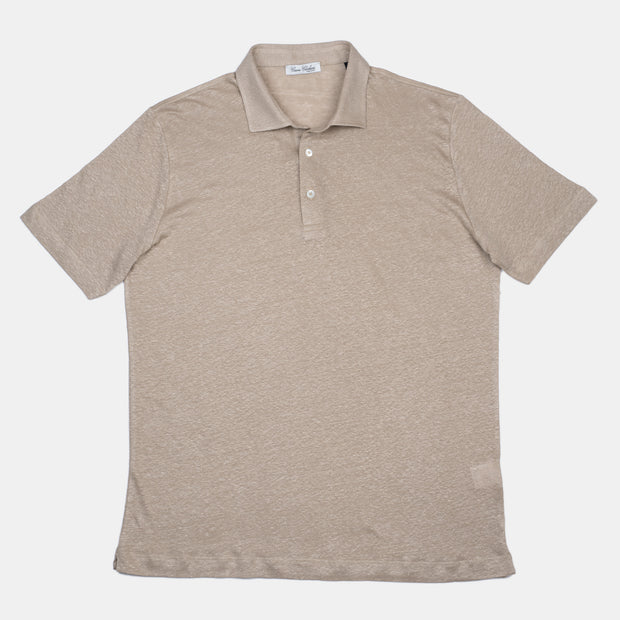 Polo Shirt in Linen – Beige