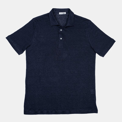 Polo Shirt in Linen – Navy