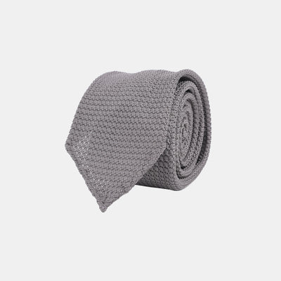 Unlined Grenadine Tie in Silk - Titanium Grey