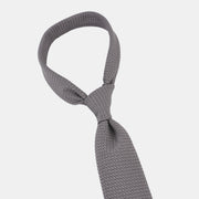 Unlined Grenadine Tie in Silk - Titanium Grey