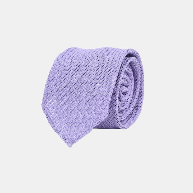 Unlined Grenadine Tie in Silk - Lavender