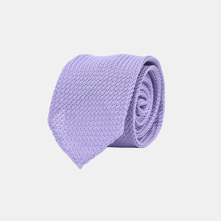 Unlined Grenadine Tie in Silk - Lavender