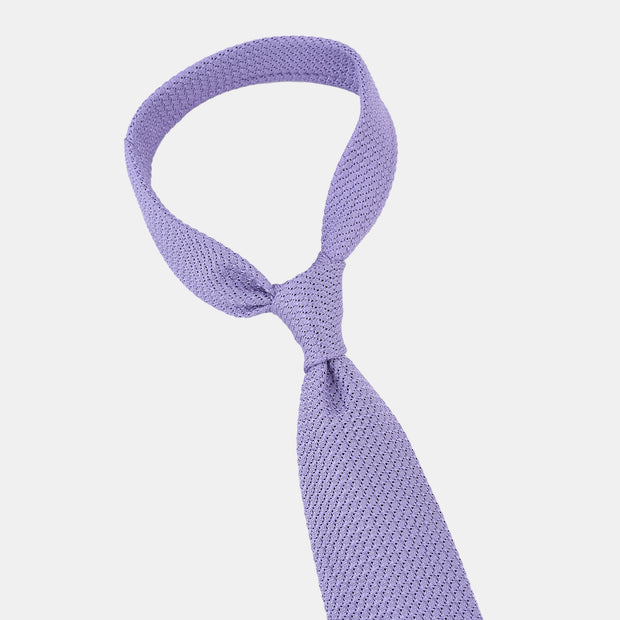 Unlined Grenadine Tie in Silk - Lavender