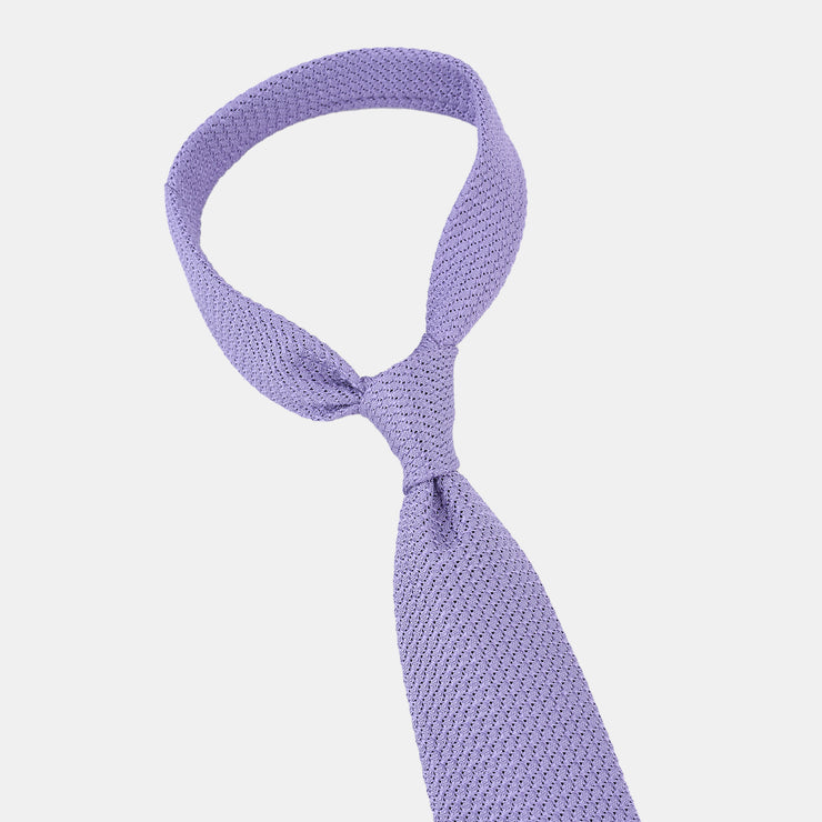 Unlined Grenadine Tie in Silk - Lavender