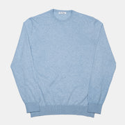 Crewneck in Cotton and Cashmere - Sky blue