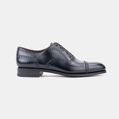 Semi Brogue Oxford 80195 in Calf Leather - Black