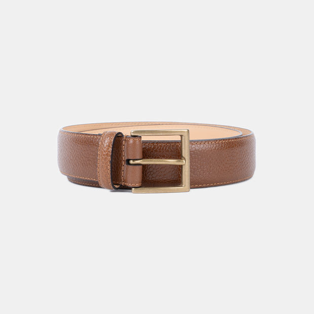 Dress Belt in Grain Leather Size 90 (36") - Brown