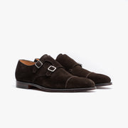 Lowndes Double monk in Dark Brown Suede