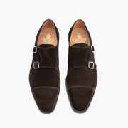 Lowndes Double monk in Dark Brown Suede