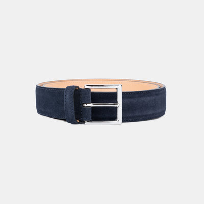 Dress Belt in Suede Size 85 (34") and Size 90 (36") - Navy