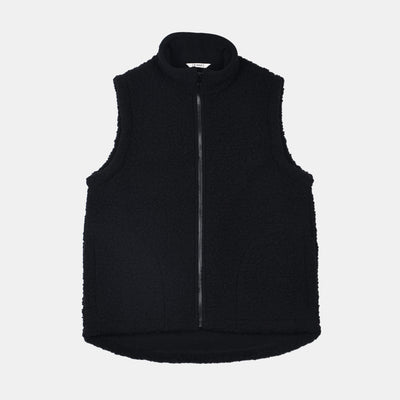 Nordic Gilet in Sherpa Wool - Deep Black
