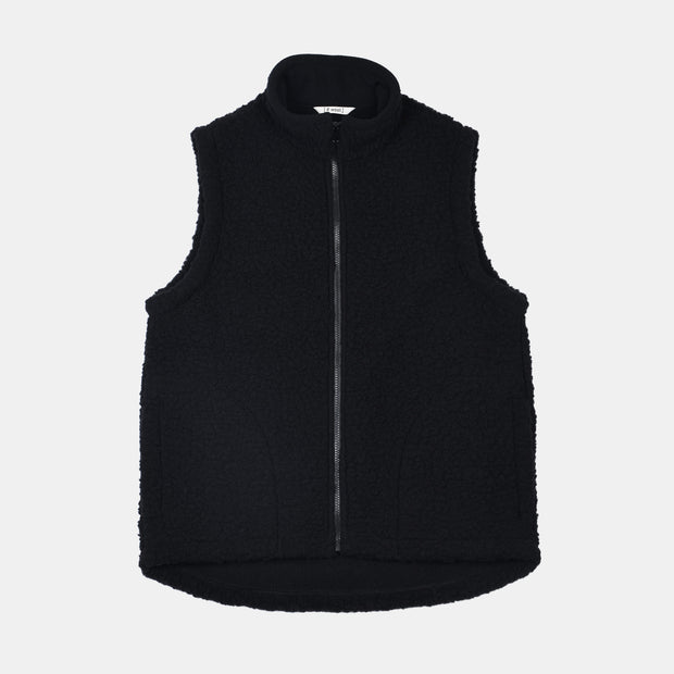 Nordic Gilet in Sherpa Wool - Deep Black