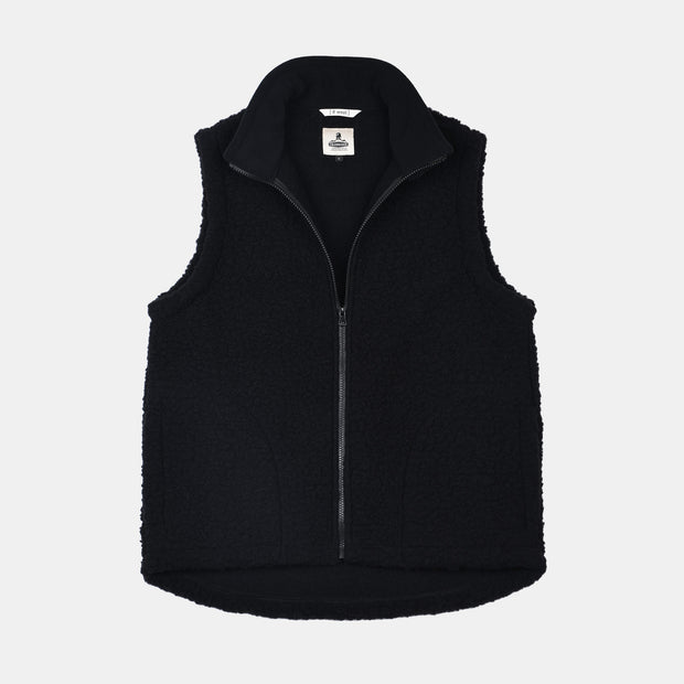 Nordic Gilet in Sherpa Wool - Deep Black