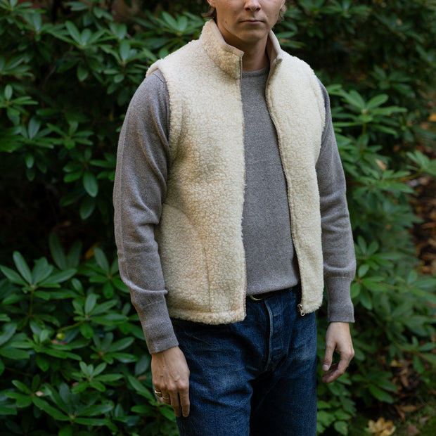 Nordic Gilet in Sherpa Wool - Cream