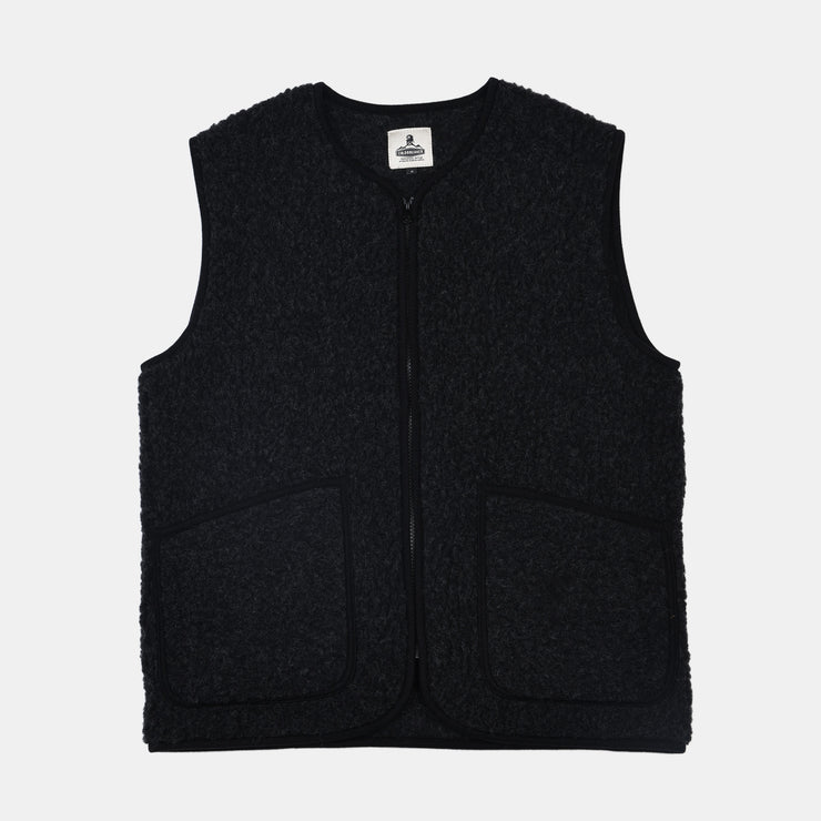 Pepitko Gilet in Sherpa Wool - Black