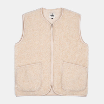 Gilet in Sherpa Wool - Cream
