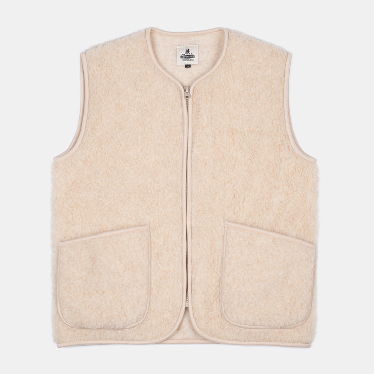 Gilet in Sherpa Wool - Cream