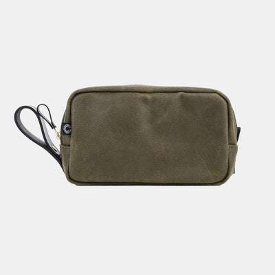 Travel Kit in Vintage Waxed Canvas - Olive